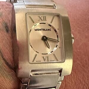 Mont Blanc 7047 Ladies Stainless Steel Rectangular Tank Watch